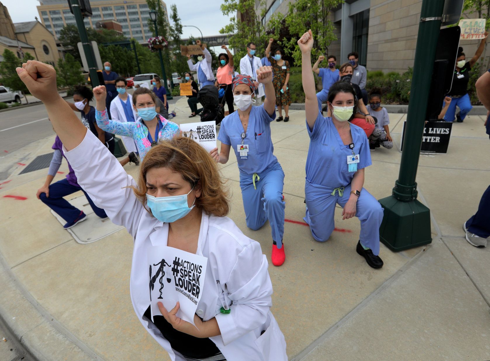 White coats protest for Black Lives Matter